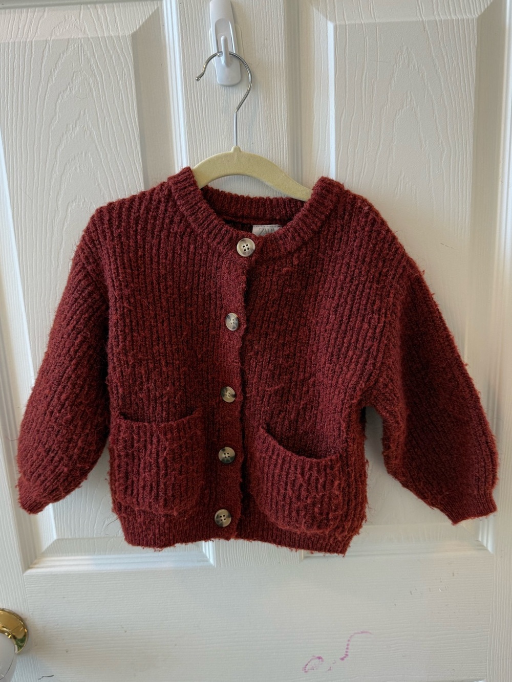 Zara Baby Rust Chunky Knit Cardigan Sweater 3Y